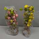 Vanthylit Easter Decorations, 2 Pack Easter Tree with Eggs Artificial Battery Powered Tabletop Centerpiece Lighted Artificial Tree for Holiday Party Spring Home Decor