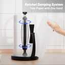 VEHHE Paper Towel Holder Countertop, Black Paper Towel Holder with Spring Activated Arm and Damping Effect, Simply Tear Paper Towel Stand for Bathroom and Kitchen (Black), Suction Base