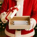 Mimorou 30 Pcs 6'' Christmas Gold Pearl Swizzle Sticks Plastic Drink Stirrers Xmas Cocktail Stirrers for Drinks Hot Cocoa Coffee Tea Festive Reusable Beverage Decorations