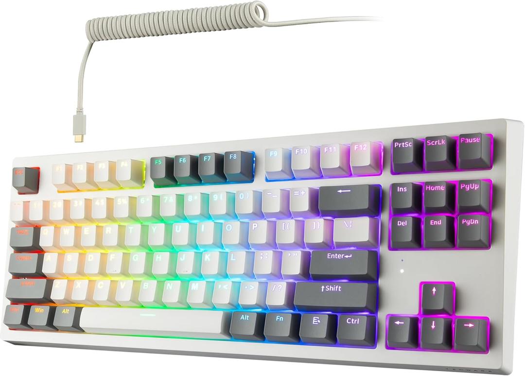 TECWARE Phantom+ Elite 87 Key RGB Mechanical Gaming Keyboard, LED Backlit, Universal Hot-Swap, Wired and Wireless, 3 Mode Connectivity, Thocky Sounding, Black Elite Wraith Red (Black Elite Wraith Red (Linear))