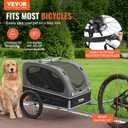 VEVOR Dog Bike Trailer, Supports up to 88 lbs, Pet Cart Bicycle Carrier, Easy Folding Frame with Quick Release Wheels, Universal Bicycle Coupler, Reflectors, Flag, Collapsible to Store