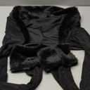 GORAIS Womens Bolero Shrugs Black Evening Fur Bolero Jackets Party Long Sleeve Fur Shrug for Wedding Dresses (Medium)