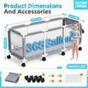 Jotesnew 365 Gallon 103" L Extra Large Swimming Pool Storage Bin, Pool Noodles Holder, Toys, Floats, Balls and Floats Equipment Mesh Rolling Storage Organizer Bin, 103" Lx32 Wx35 H (Gray)