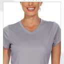 Boladeci Women's Swim Shirts - UPF 50+ Sun Protection Short Sleeve V Neck T-Shirts Workout Tops (Gray, S)