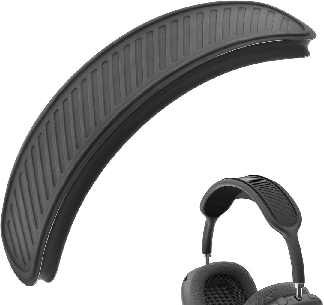 Silicone Headband Cover Replacement Headband Cushion Washable Head Top Pad Protector Compatible with Apple AirPods Max Headphones Soft & Comfort Headband Pad Cover, Black