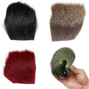 4pcs Fly Tying Northen Bucktail Deer Hair for Trout Salmon Flies Jig Treble Hook Dressing Baitfish Tying Material Brown Pink Black