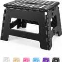 Dyforce 9 Inch Folding Step Stool for Kids and Adults, Collapsible Light-Weight Foot Stools Foldable for Toddler, Kitchen, Bathroom, 300 lb Capacity (Black)