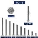 1/2-13 x 3/4" Hex Head Screw Bolt, 20Pcs 18-8 (304) Stainless Steel, Fully Threaded, Plain Finish, by SG TZH