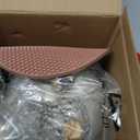 LONFFERY Tea Kettle for Stove Top, 2.5 Quart Whistling Tea Kettle, Stainless Steel and Wood Pattern Folding Handle, Creamy White