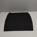 Trendy Street Basic Double-Layer Cotton Simple Stretchy Tube Pencil Mini Skirt (X-Large Short, Black)