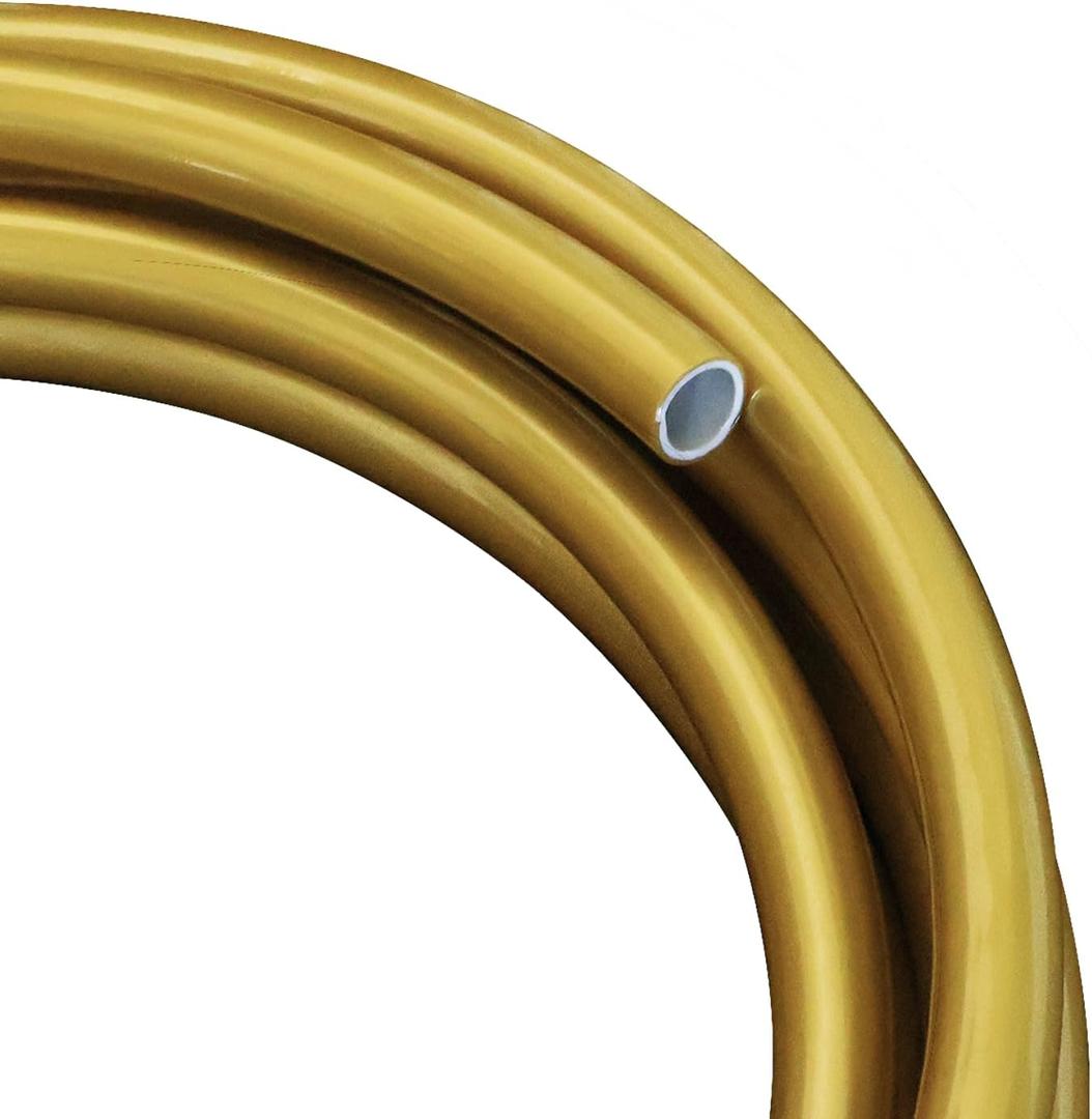 16ft Flexible Pipe PVC Tubing - Bendable Pipe Stem for Artificial Flowers Stem, Balloon Arches, Floral Wedding Decor, DIY Crafts, Cosplay Props & Educational Projects. (16mm 16ft Champagne Gold)