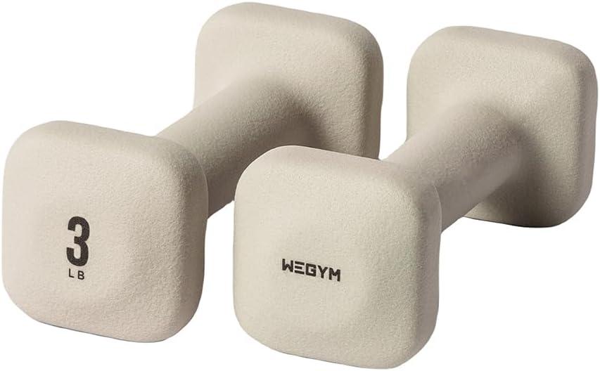 Square Dumbbells for Home Gym, Hand Weights for Strength Training SafeGrip Free Weights, Dumbbells Set of 2, Anti-Slip Handles, Non-Rolling Strength Training Equipment, 3LB