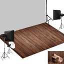 Kate Photography Foor Mats Brown Wood Printed Floor Mats Rubber Floor Mat Newborn Photography Drops Photo Studio Props 8X5ft (Dark Brwon)