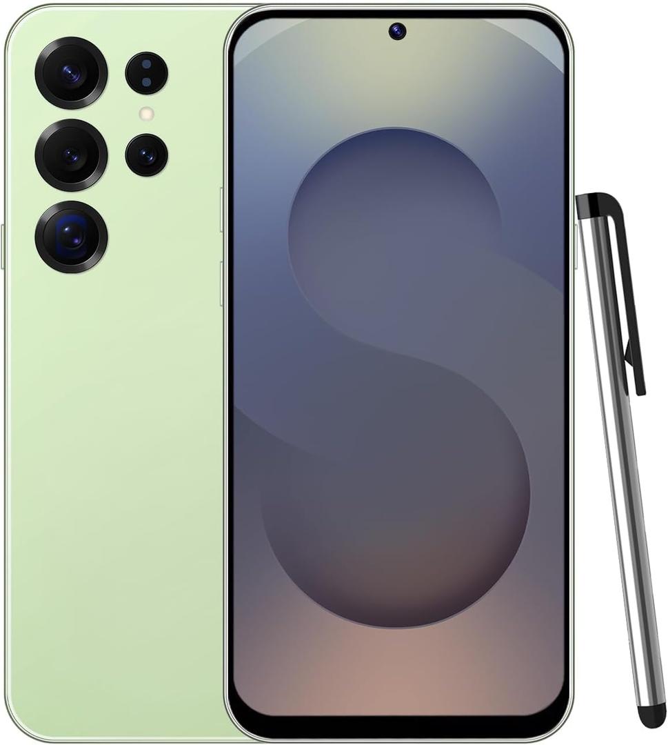 CostMvp S25Ultra Unlocked Smartphone, Android 12.0 Mobile Phones 6.6'' HD+ Screen, 4GB RAM 32GB ROM/256GB SD, 4G Dual SIM Dual Camera, Face ID+WiFi+BT+FM+GPS+OTG (Green)