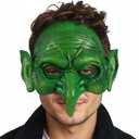 VZQI Green Goblin Mask Halloween Witch Mask Masquerade Scary Zombie Half Face Cosplay Costume