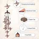 Hummingbird Wind Chimes for Outside,Metal Windchimes,Hummingbird Easter Gifts for Women/Men,Wind Chime Garden Decor Outdoor,Memorial/Housewarming/Birthday/Festival Gifts,Front Yard Decor