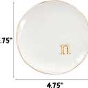 COLLECTIVE HOME - Ceramic Jewelry Tray, Decorative Trinket Dish for Rings Earrings Necklaces Bracelet Watch Keys, Birthday Mother's Day Christmas Gift for Women, 4.75", Glossy (n)