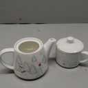 Porcelain Teapot Set Ceramic Tea Pot with English Breakfast Tea, 17OZ Christmas Tree Tea Kettle with Mug as Birthday & Valentine's Day Gifts Used for Home & Kitchen Decor (Black Tea)