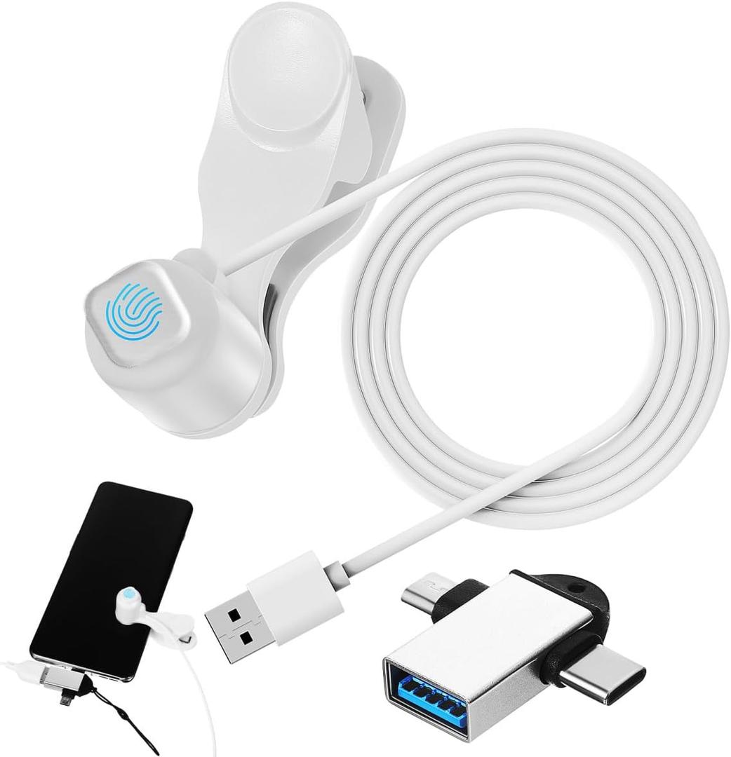 UKCOCO Auto Clicker for Phone Screen - Automatic Screen Clicker with Micro USB to USB Adapter Kit, Portable Gaming Accessory for Social Media Likes, Video Live Streaming & Tapping Games, White