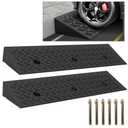 2 PCS 3.9" Rise Rubber Curb Ramp Threshold Ramps,Heavy Duty 3 Tons Capacity
