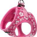 Bark Appeal Pink Hibiscus Step-in Dog Harness for Small-Medium Pets  Updated Sizing, Re-Measuring is Essential  Soft Vest Harness  Anti-Choke with Adjustable Strap & Heavy Duty Clip  M (M (13.5-15.5 Chest))