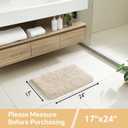 Beige Bathroom Rugs 17"x24" - High-Density Microfiber Bath Mat, Fluffy Non Slip Absorbent and Washable Bathroom Mat - Ideal for Small Spaces, Vanity, Toilet, or Pet Mat