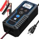 AUTOUTLET 8V Golf Cart Battery Charger 015A Smart Automatic, Trickle Charger & Battery Maintainer with LCD Display, PWM 4-Stage Charging for AGM Gel Lead Acid Batteries