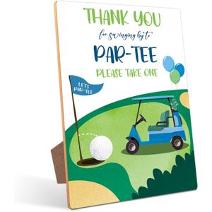 Golf Birthday Party Table Sign - Golf Party Decor, Perfect for Birthday Party, Birthday Decorations, 811 Wooden Party Sign with Stand