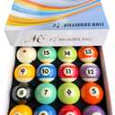 Billiard Balls Set, Deluxe 2-1/4" Regulation Size Billiard Pool Balls for Replacement (16 Resin Balls)