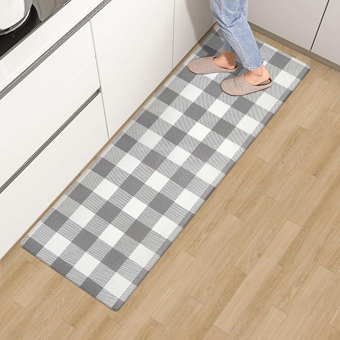 Kitchen Mat Anti Fatigue Floor Runner Non Slip Gray White Buffalo Plaid Rug
17.3‌″x47‌″ Non Slip Buffalo Plaid Kitchen Rug Waterproof Rug Cushion Comfort Mat for Standing Kitchen Sink Desk Laundry