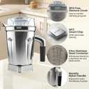 64oz Stainless Steel Blender Container Compatible with Vitamix