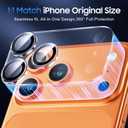 UniqueMe Compatible for 3 Pack iPhone 17 Pro Camera Lens Protector - [Drop Protection] 9H Tempered Glass Camera Cover Screen [Update New Version]Not for 17 Pro Max (Transparent)