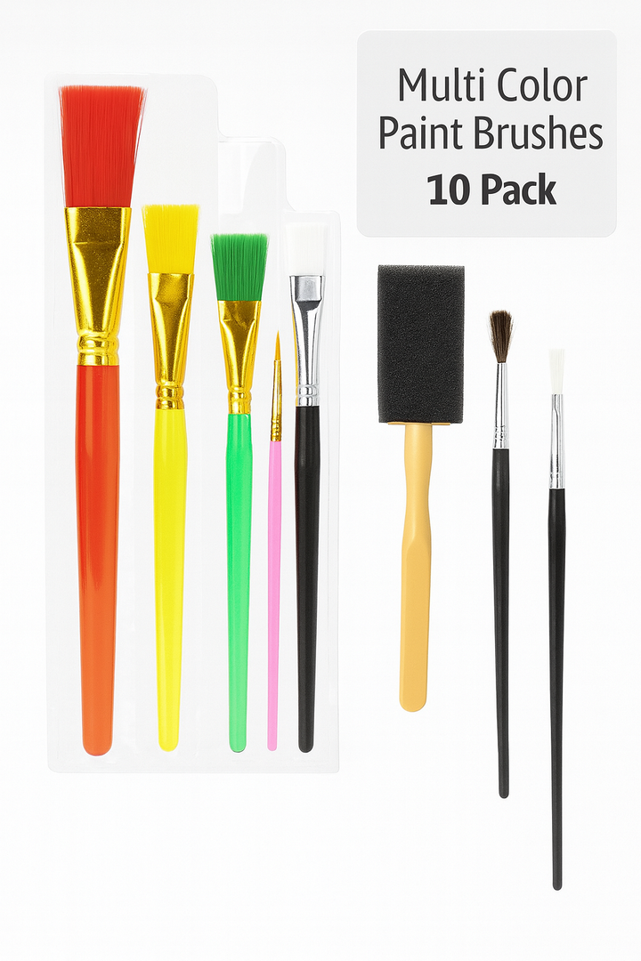 Muilt Color Paint Brushes 10 Pack