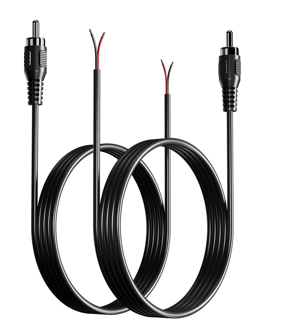 4 x RCA to Bare Wire Speaker Cable 2 Pack,Speaker Bare Wire Cables to RCA Plugs Adapter Repair Speaker Cord for Speakers Amplifier Audio Video AV Receivers- DIY, 2m line