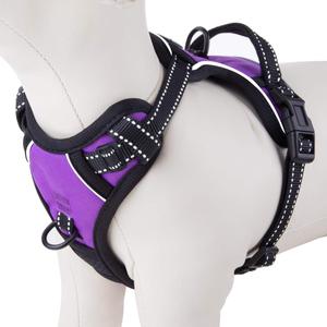PHOEPET No Pull Dog Harnesses for Small Puppies Reflective Adjustable Front Clip Vest with 2 Metal Leash Attachment Hooks Soft Handle(XS, Purple)