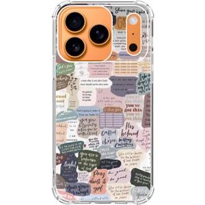 Bible Verses Aesthetic Phone Case Compatible with iPhone 17 Pro Max, Cute Indie Christian Postive Quotes Phone Cover for iPhone 17 Pro Max