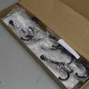 32.2'' Large Coat Rack Wall Mount Coat Hooks with 8 Metal Black Triple-Hooks Old White Pine Real Wood Plank Hat Rack for Wall Hooks