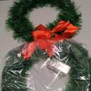 2 Pieces 13 Inch Car Christmas Wreath with 20 Small White Light Christmas Car Decoration with Red Bow and Battery Case for SUV Decorations Winter Hoilday, White