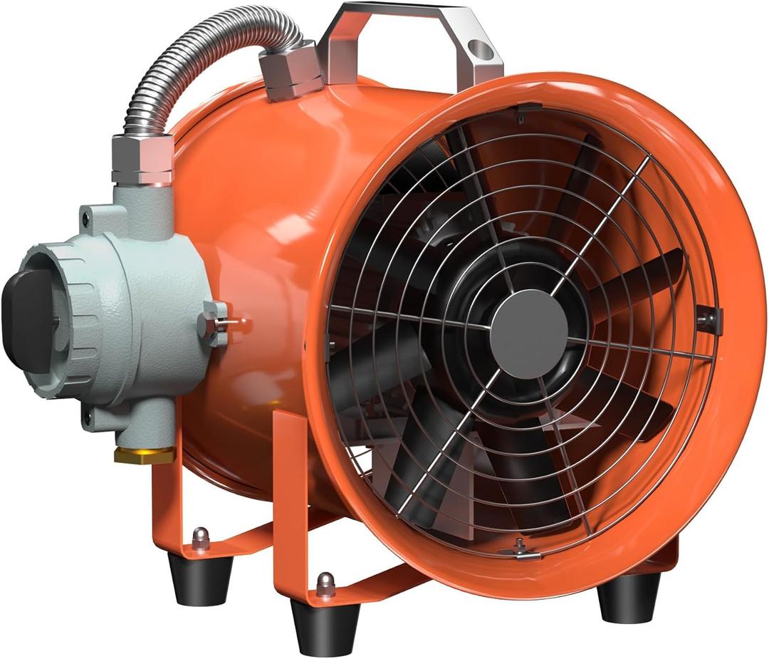 10 Inch Explosion Proof Fan Portable Utility Blower Extractor Fan 350W/2.6A 1840CFM Industrial High Velocity Ventilator for Exhausting & Ventilating