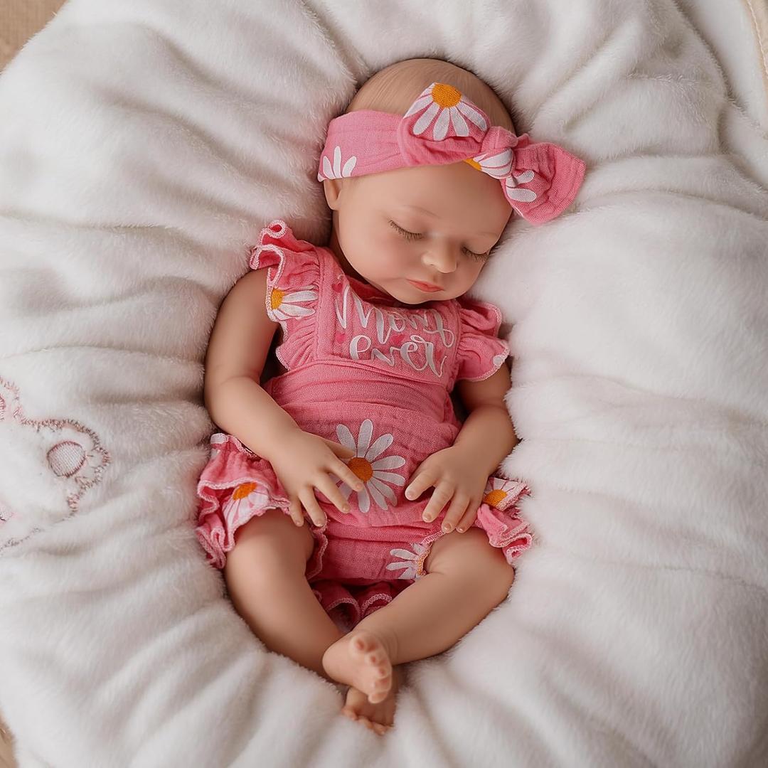 BABESIDE 16 Inch Silicone Baby Doll, Lifelike Reborn Baby Dolls Silicone Full Body Realistic Newborn Real Life Baby Dolls Girl with Accessories for Kids Ages 3+ & Collectors