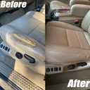 GXARTS Tan Driver & Passenger Side Bottom & Top Lean Back Replacement Leather Seat Cover & Driver Foam Cushion Fit for Ford F250 F350 F450 F550 Lariat 2002-2007 Fit for Ford Excursion 2002-2005