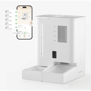 5G/2.4GHz WiFi Automatic Cat Feeder and Waterer 2-in-1 Set for Pets, Camera Version and Standard Version (Camera&WiFi 2-in-1)