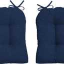 Arden Adirondack Chair Cushion, 2 Pack, 20 x 18, Rain-Proof, Fade Resistant, Cushion for Adirondack, Rocking and Outdoor Chairs Sapphire Blue Leala