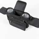 Stroller Organizer with Insulated Cup Holders & Detachable Wristlet | Universal Fit Stroller Caddy | Converts to Shoulder Bag | Holds Bottles, Phone, Diapers, Black