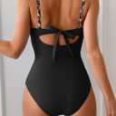 B2prity Women's One Piece Swimsuits Tummy Control Bathing Suits Push Up Swim Suit Color Block Swimwear (Black, L)