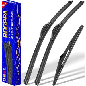 3 Wipers Replacement for 2014-2021 Jeep Cherokee, Windshield Wiper Blades Original Equipment Replacement - 26"/18"/14" (Set of 3) U/J HOOK