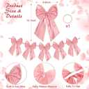 2 x 6 FT Large Pink Valentine's Day Bow Garland with 10 inch Bows Pre-Strung Garland Banner for Wedding Coquette Birthday Baby Shower Bridal Shower Bachelorette Party Supplies Party Supplies