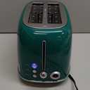 Roter Mond 2 Slice Toaster Retro Stainless Steel with Bagel, Cancel, and Defrost Functions, 6 Bread Shade Settings, Extra Wide Slots and Removable Crumb Tray, Green