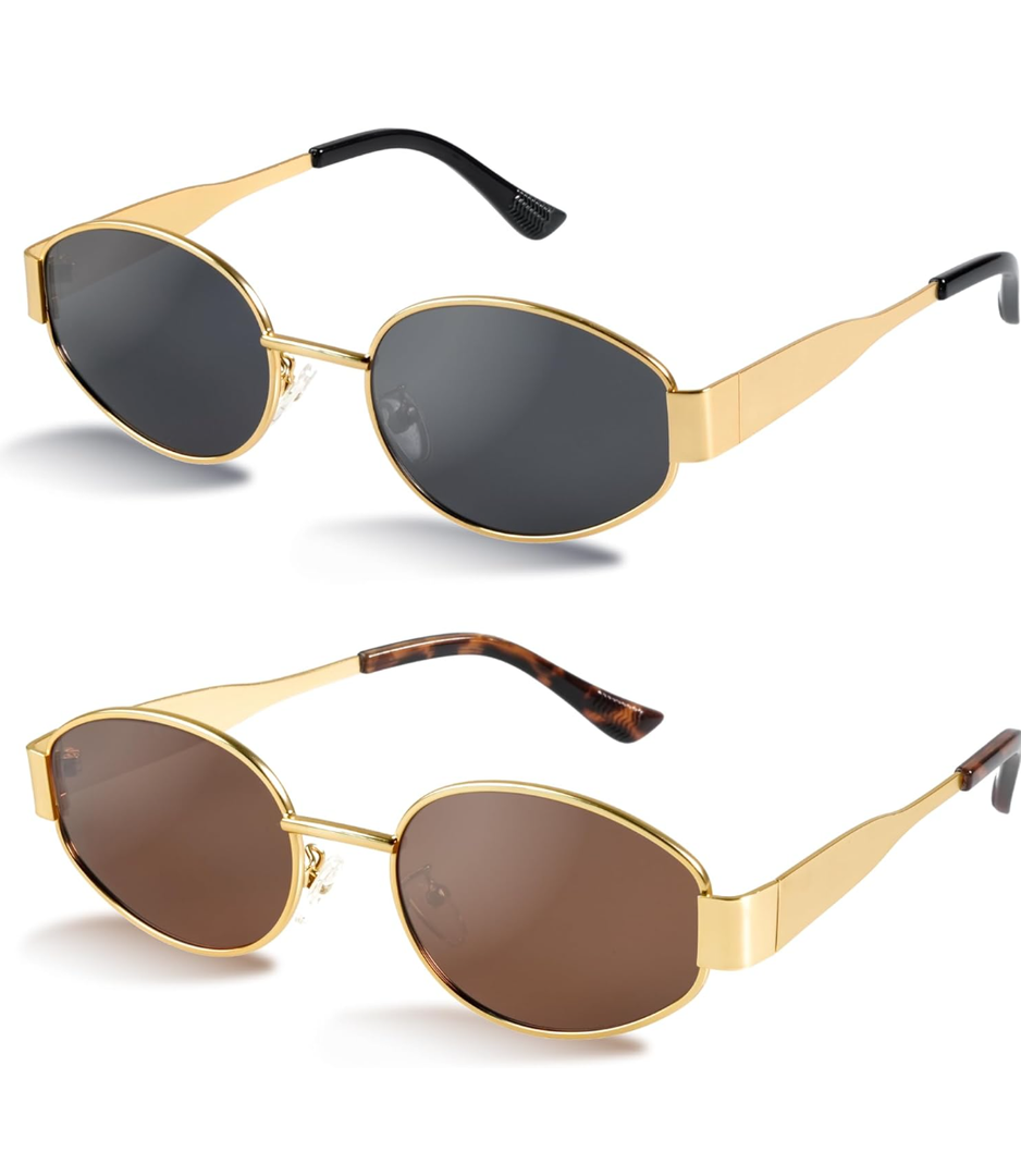 livho 2025 Trendy Oval Sunglasses - Stylish Polarized Shades for Everyday - Retro Metal Frames