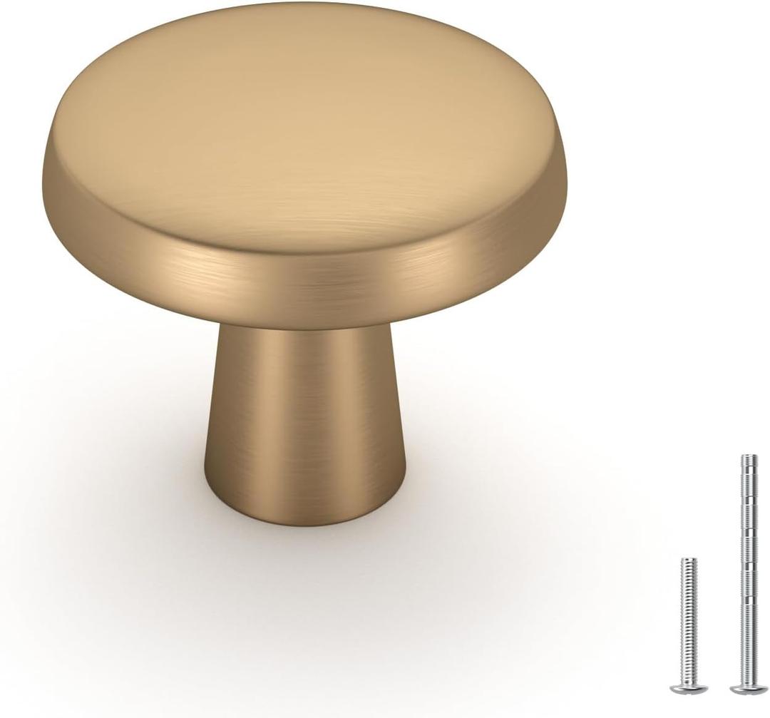 goldenwarm 25 Pack Champagne Bronze Cabinet Knobs for Dresser Drawers Round Kitchen Cabinet Knobs for Cabinets and Drawers Knobs Cabinet Pulls